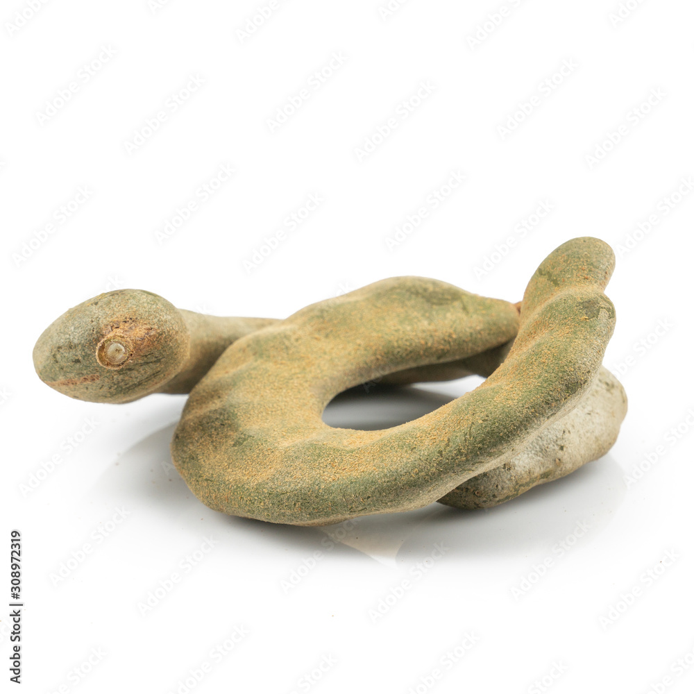 Obraz premium Fresh young Tamarind (Tamarindus indica) isolated on white background