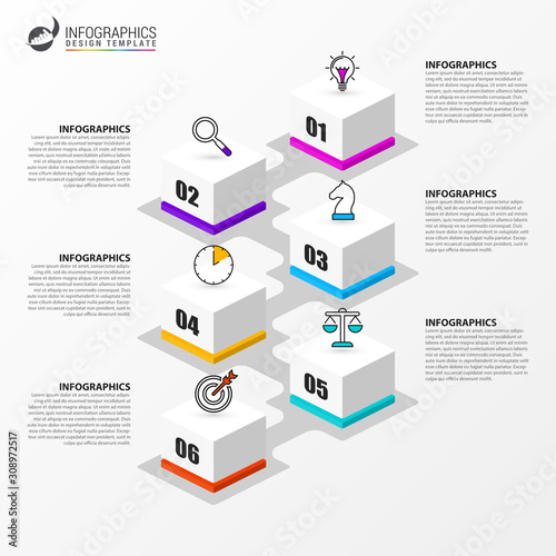 Infographic design template. Creative concept with 6 steps