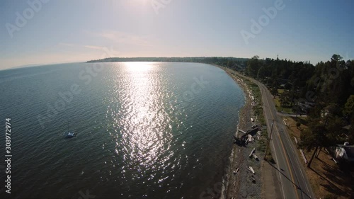 Wallpaper Mural Summer Drive Aerial Over Coastal Scenic Route to Small Town Torontodigital.ca