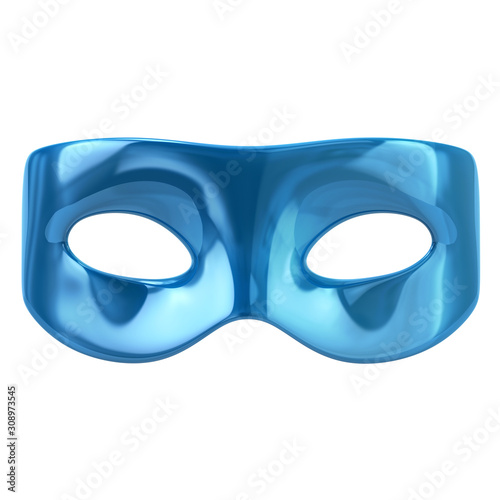 Blank blue mask 3d illustration