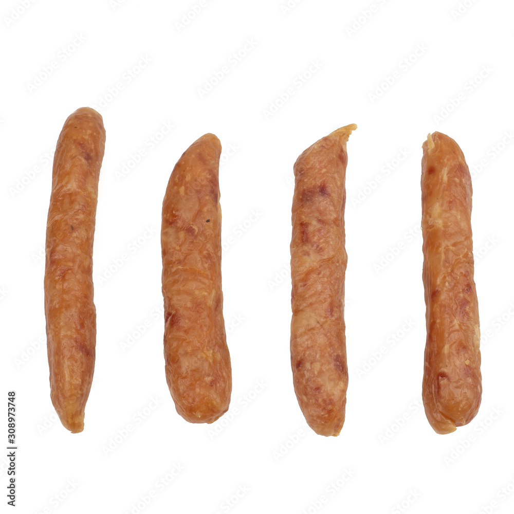 Chinese sausages isolated on white background Chinese sausages isolated on white background