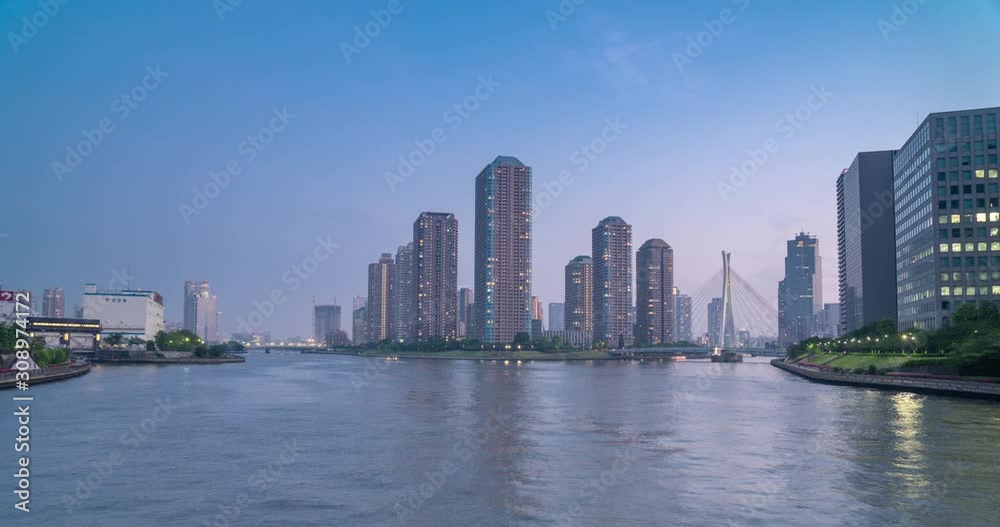 Tokyo Cityscape Okawabata River seen from Eitai Bridge, Japan Travel Tokyo Cityscape Okawabata River seen from Eitai Bridge, Japan Travel
