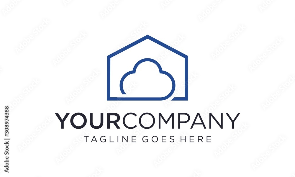 Simple home and cloud for logo design concept Simple home and cloud for logo design concept