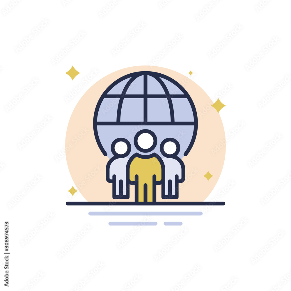 Business Community Outline Filled Vector Icons. Simple illustration. Business Community Outline Filled Vector Icons. Simple illustration.
