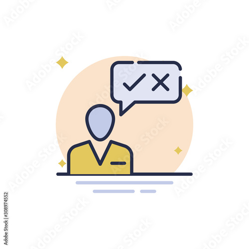 Business Decision Outline Filled Vector Icons. Simple illustration.