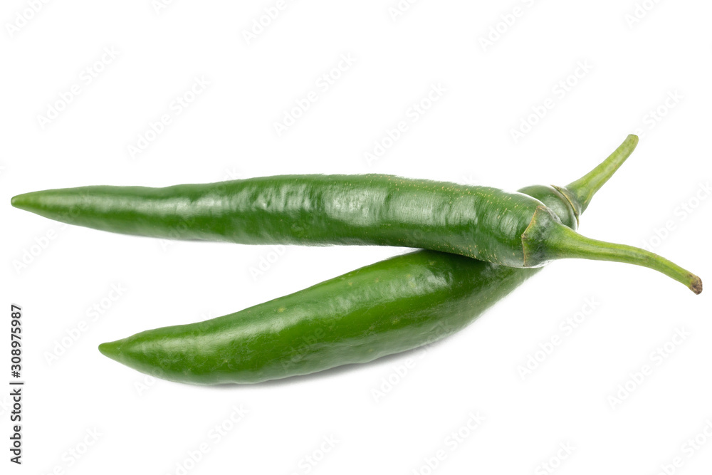 Fresh Green and red chili pepper with sliced isolated on white background, concept of vegetable ingredients in food Fresh Green and red chili pepper with sliced isolated on white background, concept of vegetable ingredients in food