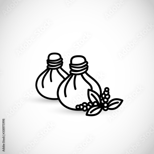 Thai massage bag vector icon