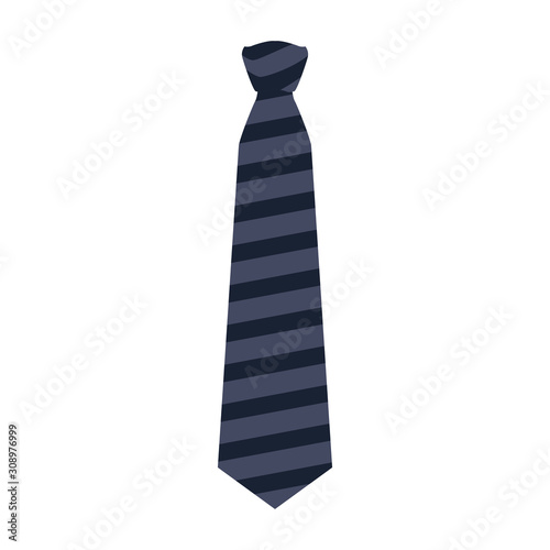 striped tie icon over white background