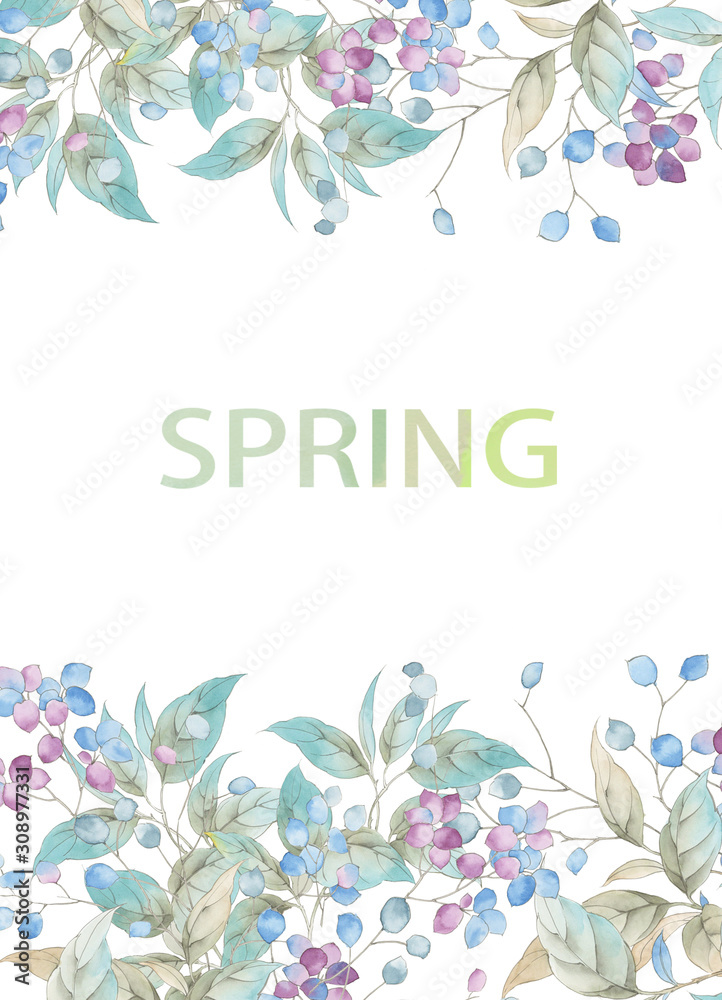 Watercolor flowers illustration