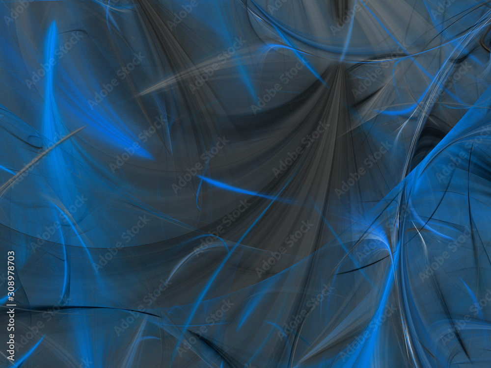 Fototapeta blue abstract fractal background 3d rendering illustration