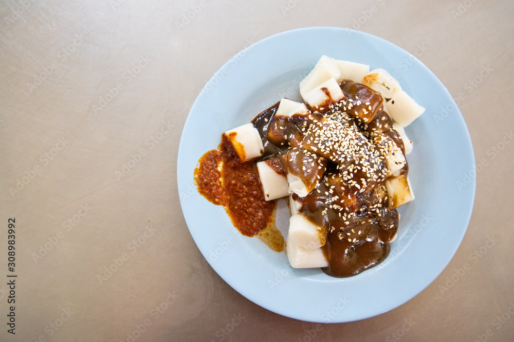 Penang Chee Cheong Fun with prawn source popular food Malaysia Penang Chee Cheong Fun with prawn source popular food Malaysia