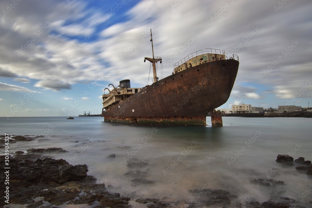 old fishing boat on the sea