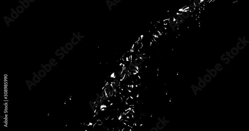 Abstract black flow . Oil Fluid texture on the black background. 3D rendering