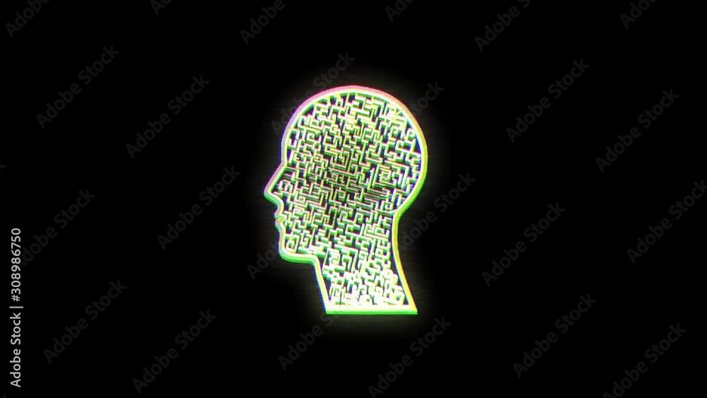 Human head on black background Human head on black background