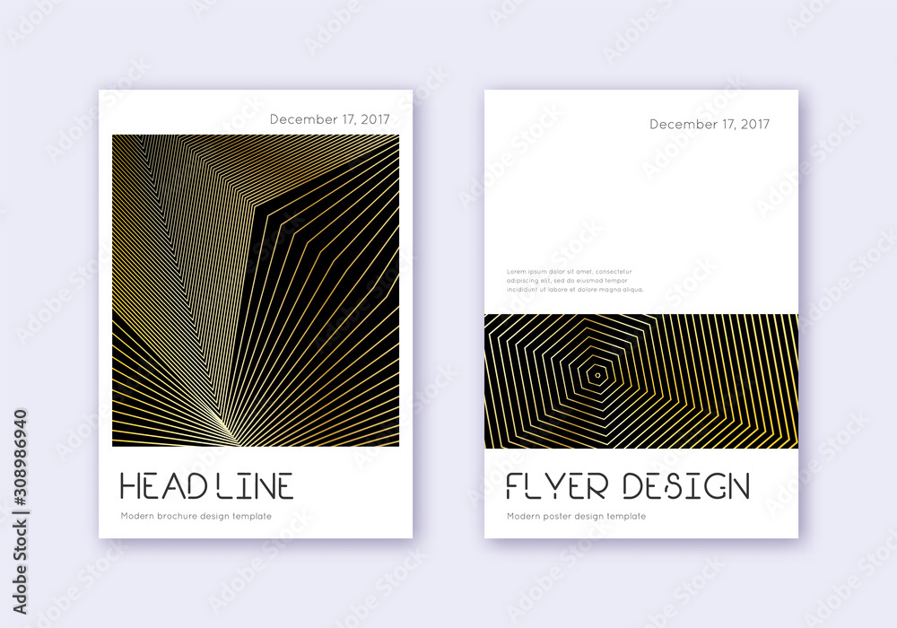 Minimal cover design template set. Gold abstract l Minimal cover design template set. Gold abstract l