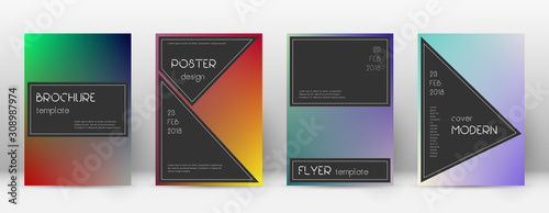 Flyer layout. Black alluring template for Brochure