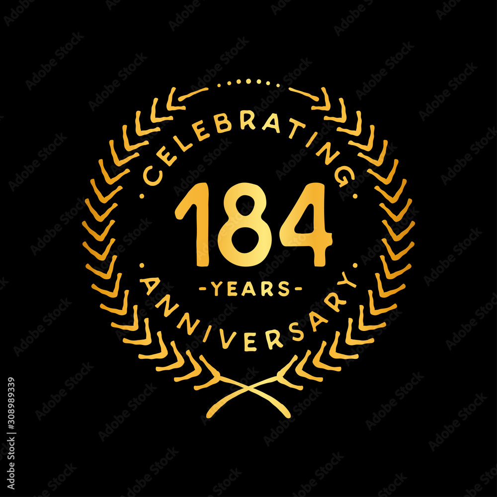 184 years design template. 184th vector and illustration. 184 years design template. 184th vector and illustration.