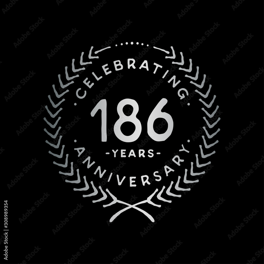 186 years design template. 186th vector and illustration.