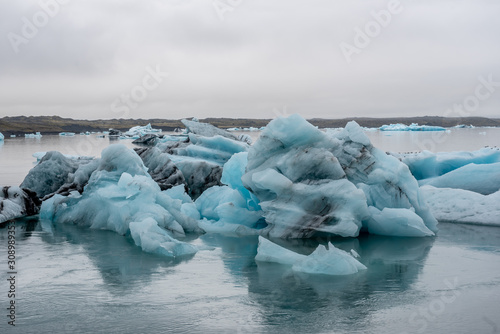 Kry lodowe z lodowca, Islandia błękit