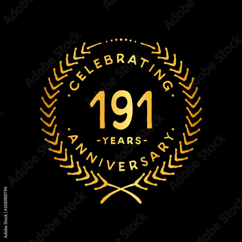 191 years design template. 191st vector and illustration.