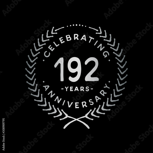 192 years design template. 192nd vector and illustration.
