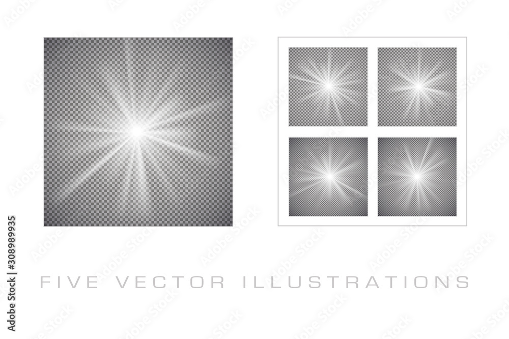 Obraz premium Light effects on transparent background