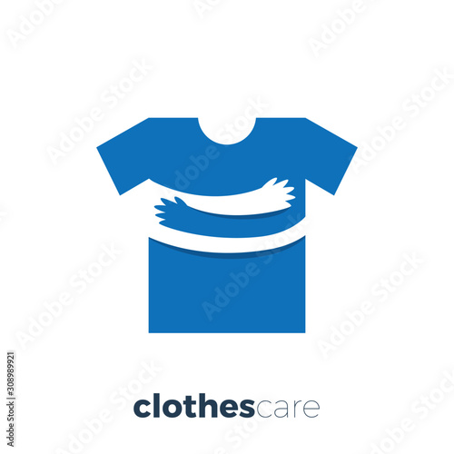 Clothes with hand embrace. Isolated Vector Illustration