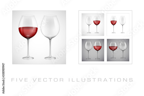 Wineglasses with red wine