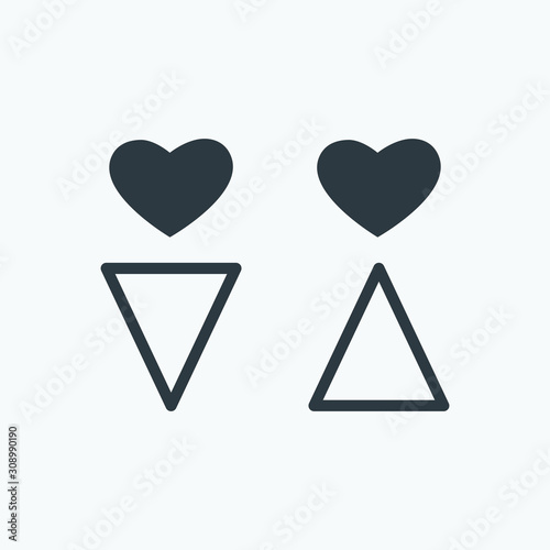 abstract Male and female icon with triangle body