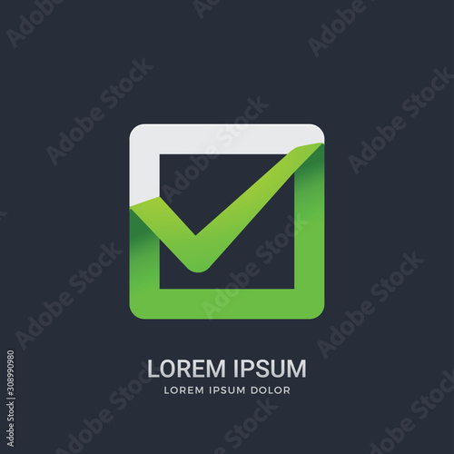 Abstract sign of Green check box