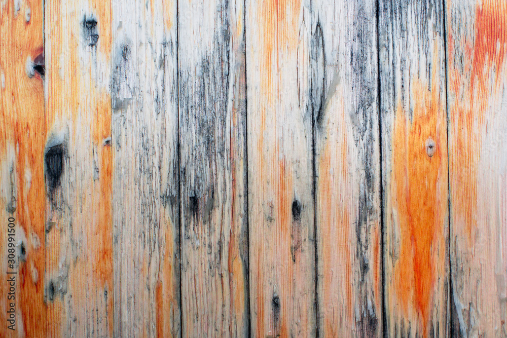 wooden old fence, remnants of old paint, texture wooden old fence, remnants of old paint, texture