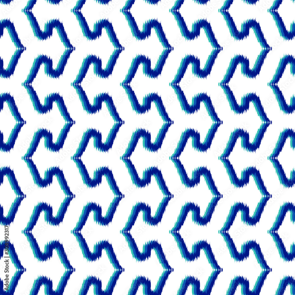 Ikat seamless geometric pattern. Abstract background texture.Pattern can be used for wallpaper and textile, pattern fills, web page background, surface textures.