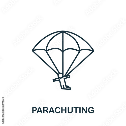 Parachuting icon from hobbies collection. Simple line element Parachuting symbol for templates, web design and infographics