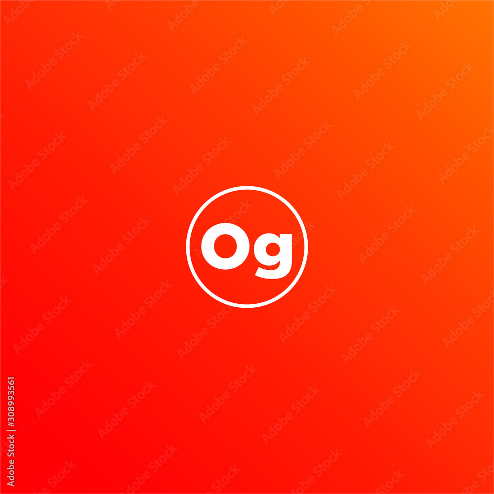 Vector abstract OG letter red round logo icon, minimal simple elegant gradient monogram geometric brand sign design template Vector abstract OG letter red round logo icon, minimal simple elegant gradient monogram geometric brand sign design template