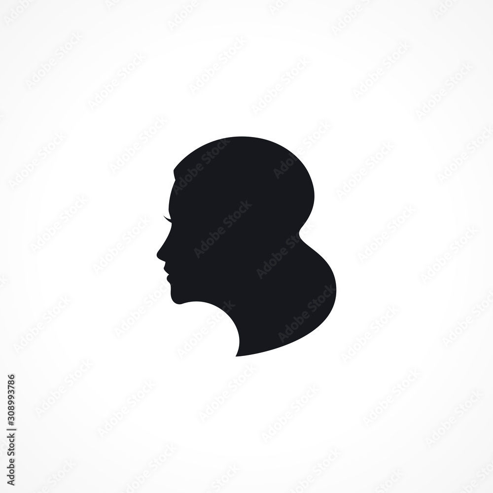 Abstract Woman Silhouette and Letter B shape Abstract Woman Silhouette and Letter B shape
