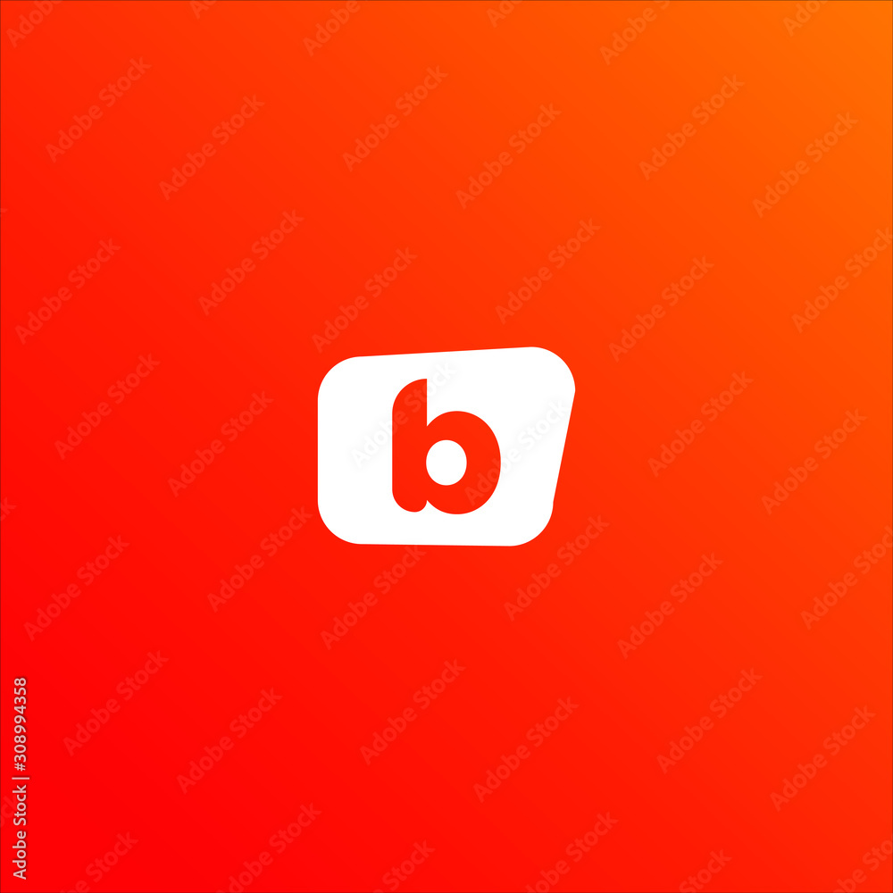 Vector abstract B letter red round logo icon, minimal simple elegant gradient monogram geometric brand sign design template Vector abstract B letter red round logo icon, minimal simple elegant gradient monogram geometric brand sign design template