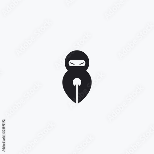 Free Download abstract sign of Pen Ninja. Isolated Vector Illustration - GFXLoad