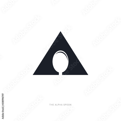 a Triangle with spoon on the center
