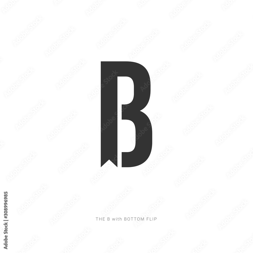 Abstract B letter with bookmark. Vector Illustration Abstract B letter with bookmark. Vector Illustration