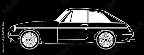 UK Sports Car Coupe Outline