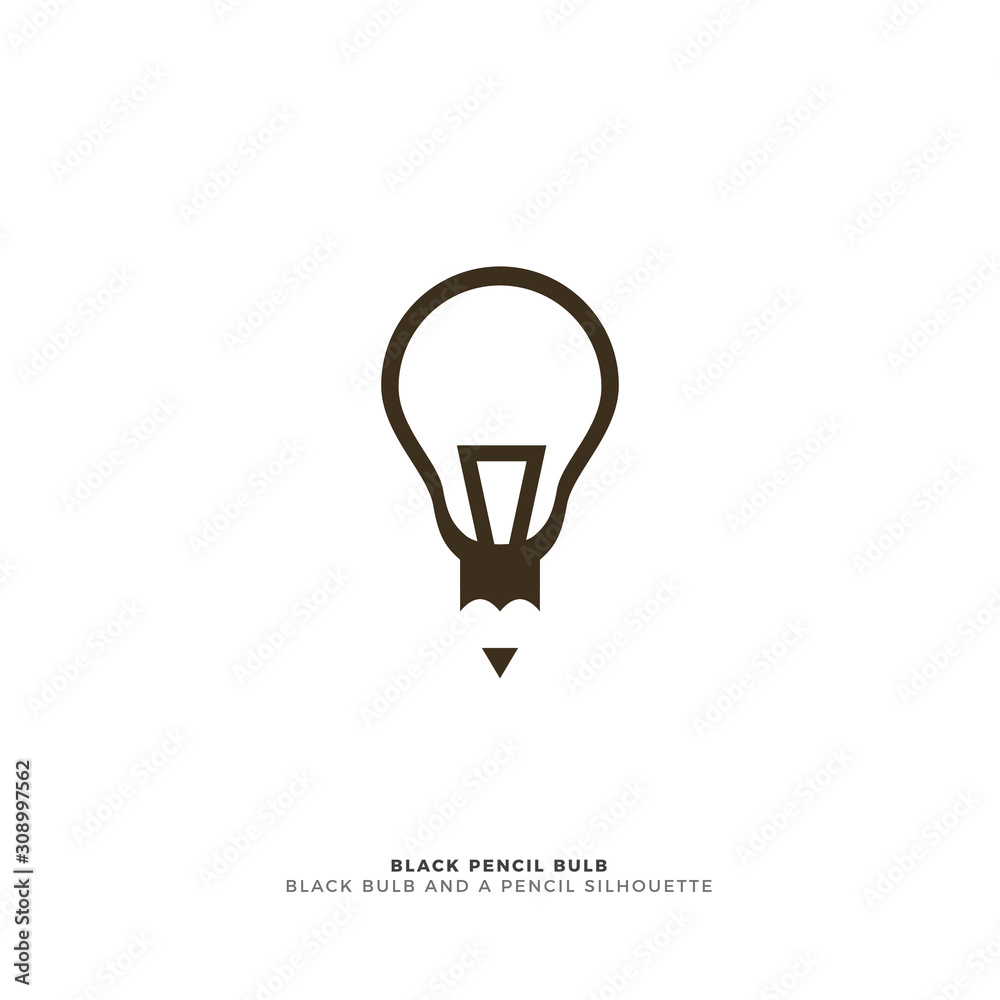 abstract bulb outline with the pencil head