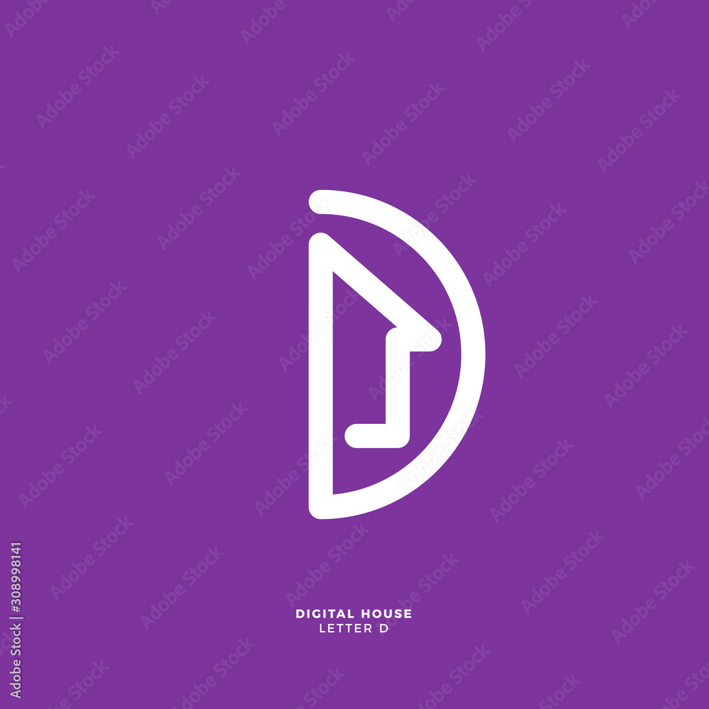 abstract Half Side of a House form letter D abstract Half Side of a House form letter D