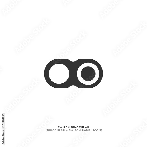 abstract sign of binocular switch. Isolated Vector Illustration