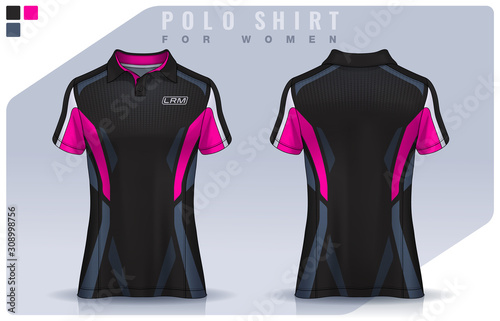 t-shirt sport design for women, Soccer jersey mockup for football club.  Polo Uniform template.