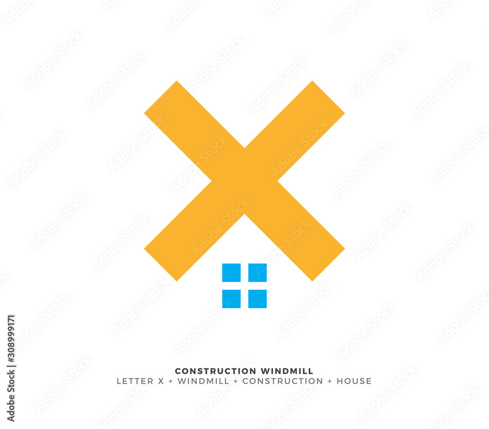 Obraz premium Abstract House with yellow letter x