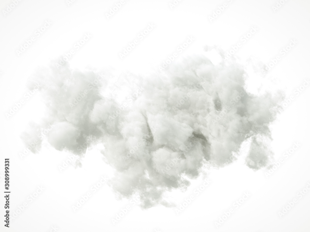 Fototapeta premium Cloud isolated, steam, smoke. 3d illustration, 3d rendering.