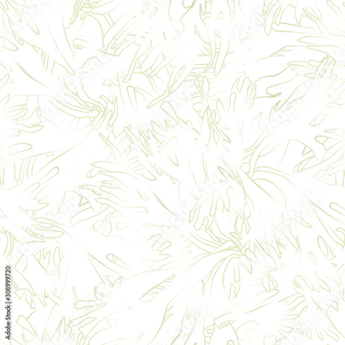 Seamless tropical pattern with leaves. Graphic vector background.