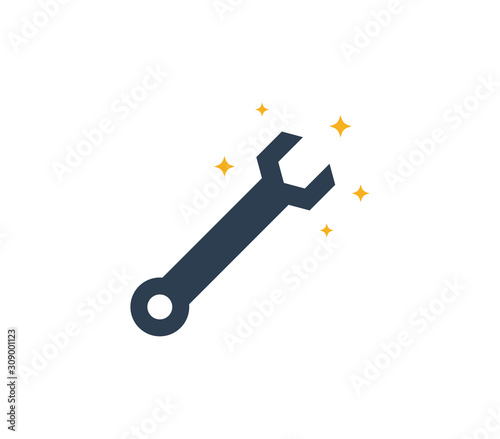 the Magic Wrench sign. Isolated Vector Illustration