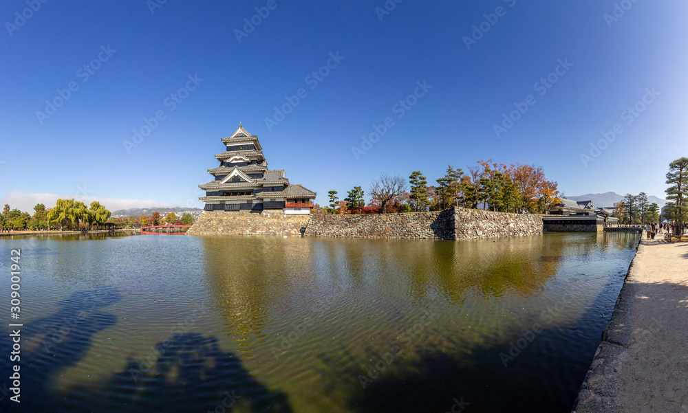 Matsumoto castle, a designated National Treasure of Japan, and the oldest castle donjon remaining in Japan. Construction began in 1592 and it is also known as Crow Castle, Japan.