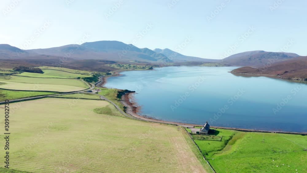 Aerial View Over Kyle of Durness in Scotland